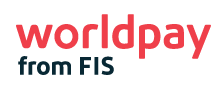 WorldPay from FIS logo. It has 'WorldPay' written in big red letters